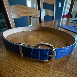 Blue Crocodile Embossed Belt